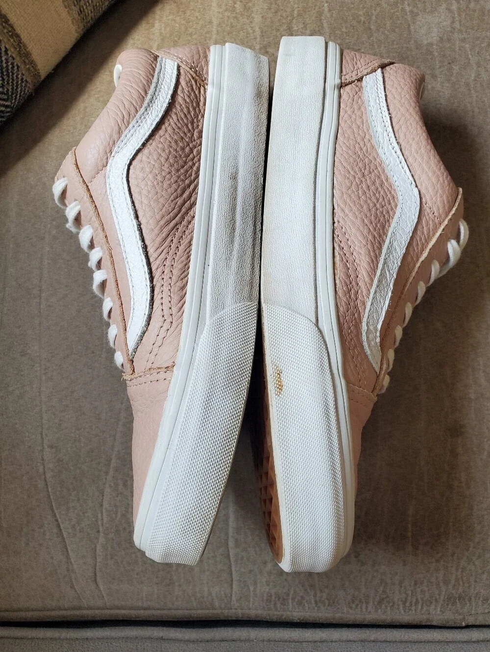 Vans Old Skool Size 7M/8.5W Rose Pink Tumbled Leather Skateboard Shoes 721278
